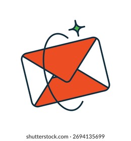 Icono de correo electrónico con fondo blanco Vector ilustración de stock