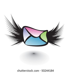 email icon in white background, vector illustration