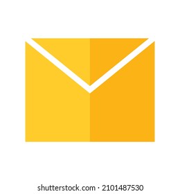 e-mail icon yellow flat design simple. for the needs of graphic design elements, business cards, curriculum vitae, contact. style design modern