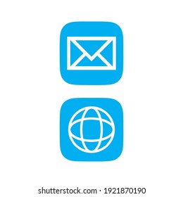 EMAIL ICONS AND BLUE SIMPLE WEB