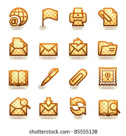 E-mail icons. Brown series.