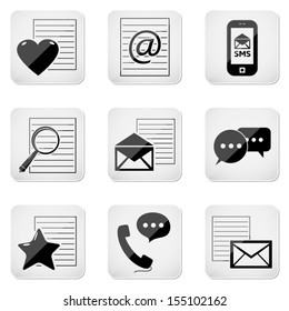 e-mail icons, contact buttons set