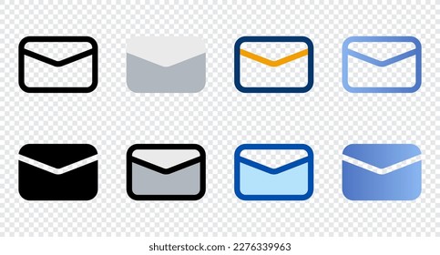 Email icons in different style. Email icons. Different style icons set. Vector illustration