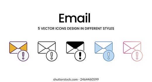 Email Icons different style vector stock illustration