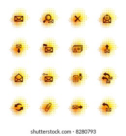 iconos de correo electrónico, series de puntos