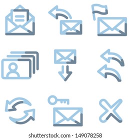 E-Mail-Symbole, hellblaue Kontur