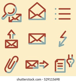 E-mail icons light blue contour