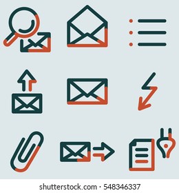 E-mail icons light blue contour