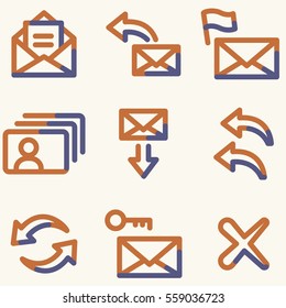E-mail icons, light blue contour