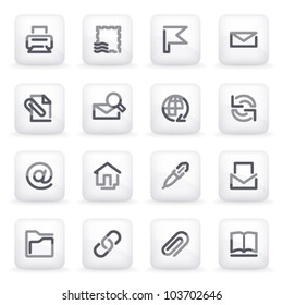 E-mail icons on gray buttons.