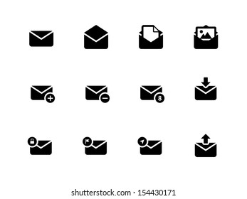 Email icons on white background. Envelope signs for web and applications. Vector illustration.