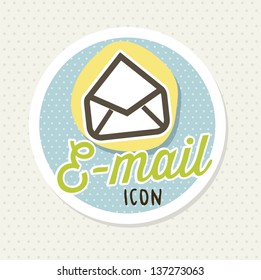 email icons over beige background. vector illustration