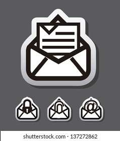 email icons over gray background. vector illustration