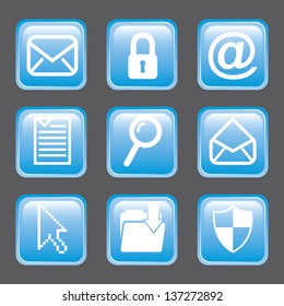 email icons over gray background. vector illustration