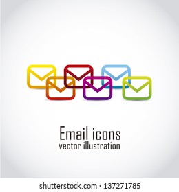 email icons over white background. vector illustration