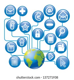 email icons over white background. vector illustration