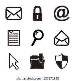 email icons over white background. vector illustration