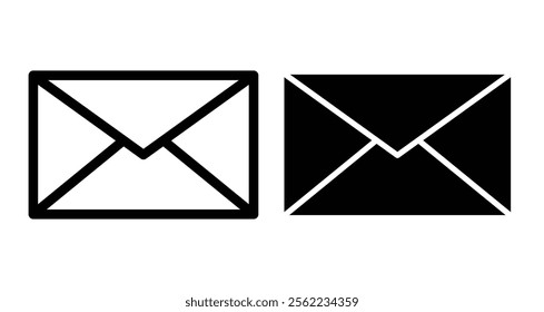 Email Icons pack in outlined and flat versions