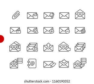 E-mail Icons - Red Point Series - Vector line icons for your digital or print projects.