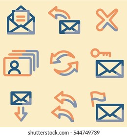 E-mail icons set 1, color contour series
