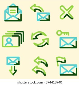 E-mail icons set 1, color contour series