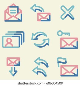 E-mail icons set 1, color contour series