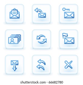 Ícones de e-mail conjunto 1, botões de gelo quadrado