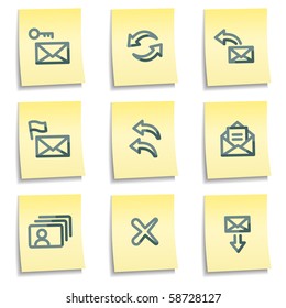 Iconos de correo electrónico conjunto 1, serie de notas amarillas