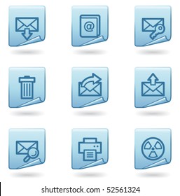 E-mail icons set 2, blue sticker series
