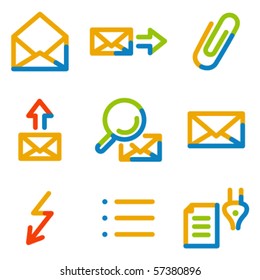E-mail icons set 2, color contour series
