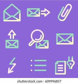 E-mail icons set 2, color contour series