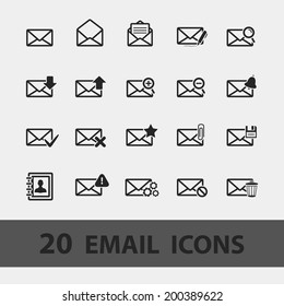 Email icons set.