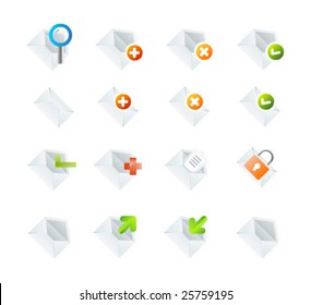 Email icons set.