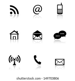 e-mail icons set, contact buttons