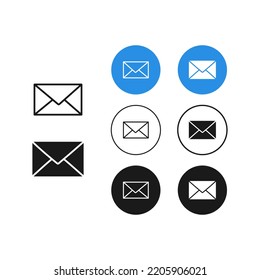 Juego de iconos de correo electrónico. Iconos de sobres. Símbolos de contacto web. Ilustración vectorial.