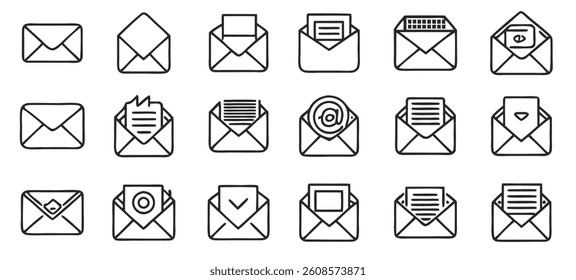 email icons set illustration. vector