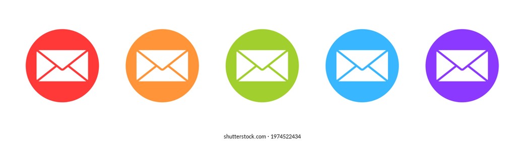 Email icons set isolated on white background. Concept of mail, envelope, letter or message. Vector illustration
