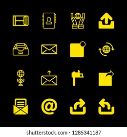 email icons set with mail box, notification and mail vector set