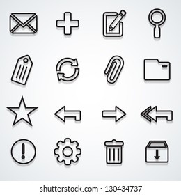 Email icons set outline