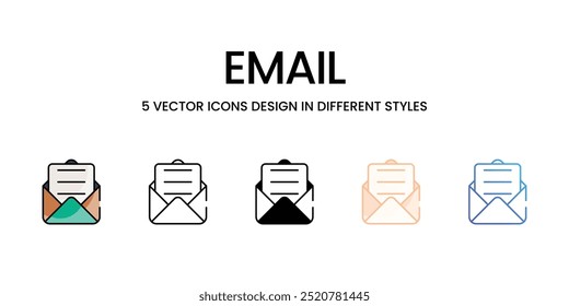 Iconos de correo electrónico listos para usar Icono de Vector Ilustración de stock