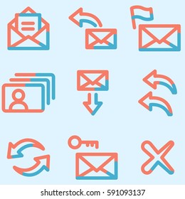 E-mail icons set, signs for infographics, web, presentation