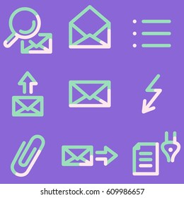 E-mail icons set, signs for infographics, web, presentation