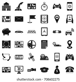 Email icons set. Simple style of 36 email vector icons for web isolated on white background