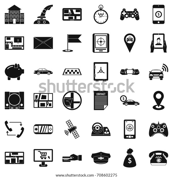 Email icons set. Simple style of 36\
email vector icons for web isolated on white\
background