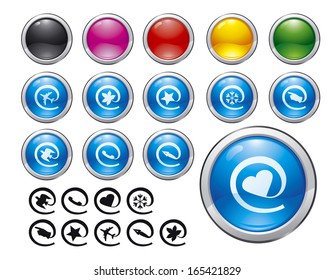 Email icons. Set of vector computer buttons and icons for e-mail 