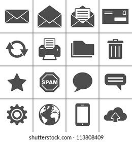 Email Icons. Simplus series. Each icon is a single object (compound path)