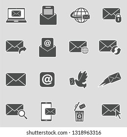 Email Icons. Sticker Design. Vector Illustration.