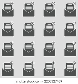 Email Icons. Sticker Design. Vector Illustration.