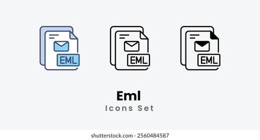 Email Icons thin line and glyph vector icon stock illustration