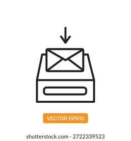 Iconos de correo electrónico. Colección de Elementos de símbolo de línea delgada.